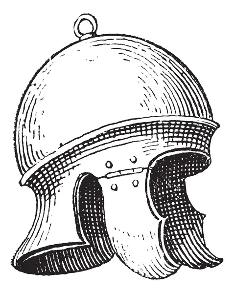 Helm eines römischen Legionärs oder Galea-Vintage-Gravur — Stockvektor