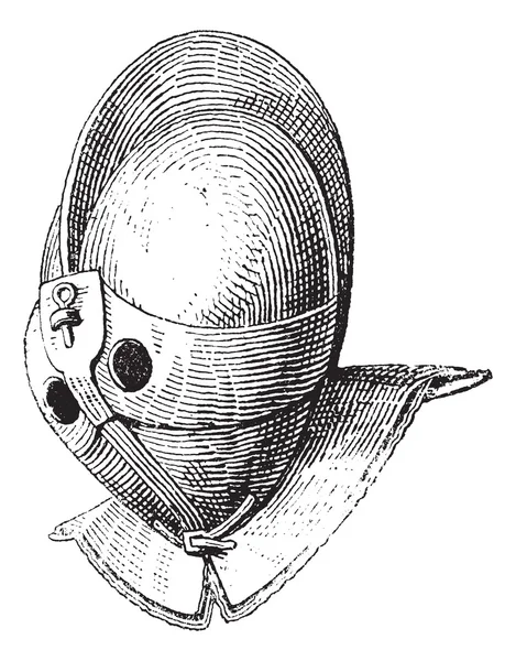 Gladiator helm van galea vintage gravure — Stockvector