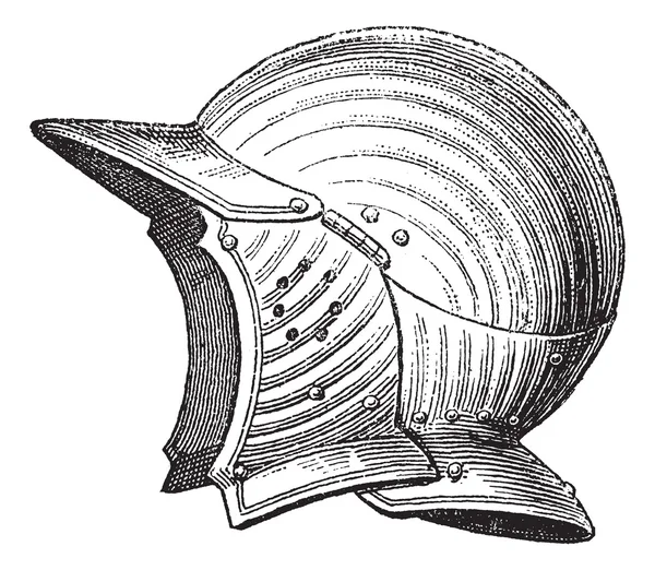 Винтажная гравировка головы или шлема — стоковый вектор