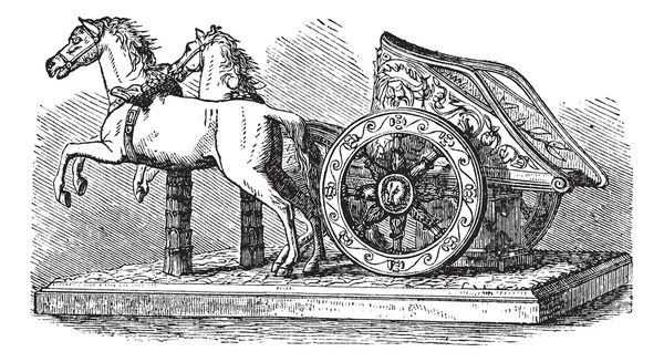 stock vector Roman Chariot vintage engraving