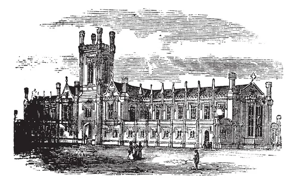 Винтажная гравюра Челтнем-колледжа — стоковый вектор