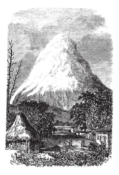 1890 년대 동안 에콰도르의 침 보라 소 화산 — 스톡 벡터