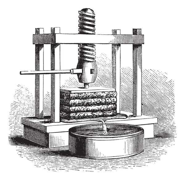Винтажная гравировка Cider Press — стоковый вектор