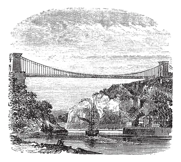 Clifton visutý most, clifton, bristol leigh woods, n — Stockový vektor