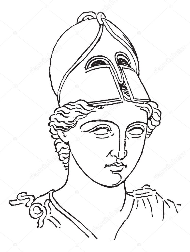 Greek Centurion brush helmet or galea vintage engraving