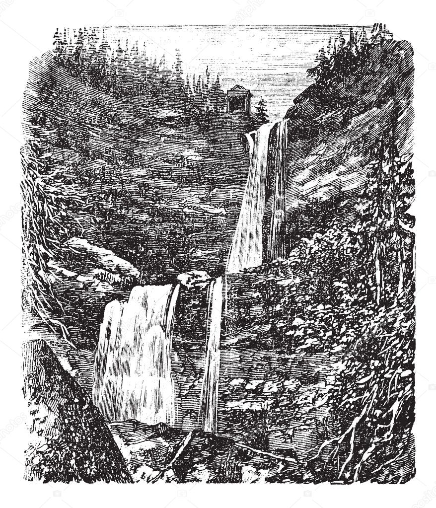 Catskill or Kaaterskill Falls vintage engraving
