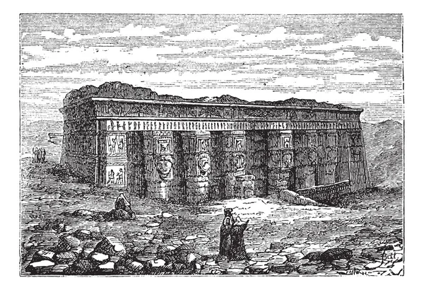 Tempel av hathor i dendera, Egypten, vintage gravyr — Stock vektor