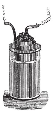 Daniell cell or gravity cell vintage engraving clipart