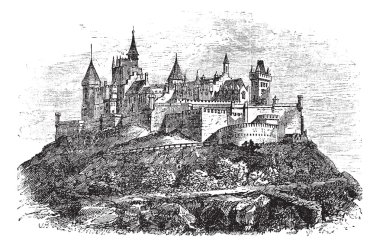 Hohenzollern Kalesi veya burg hohenzollern Stuttgart, Almanya v