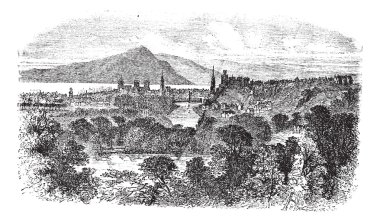 Inverness in Scotland vintage engraving clipart