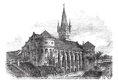 Koenigsberg Cathedral vintage engraving clipart