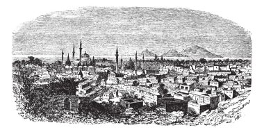 Konieh or Koniah city anciently known as Iconium vintage engravi clipart