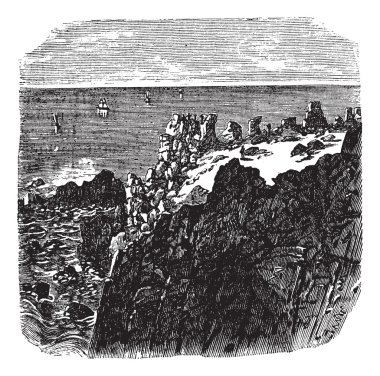 Land's end vintage engraving clipart