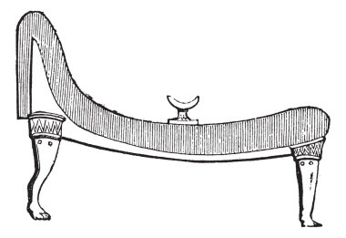 Antik Mısır yatak antika gravür