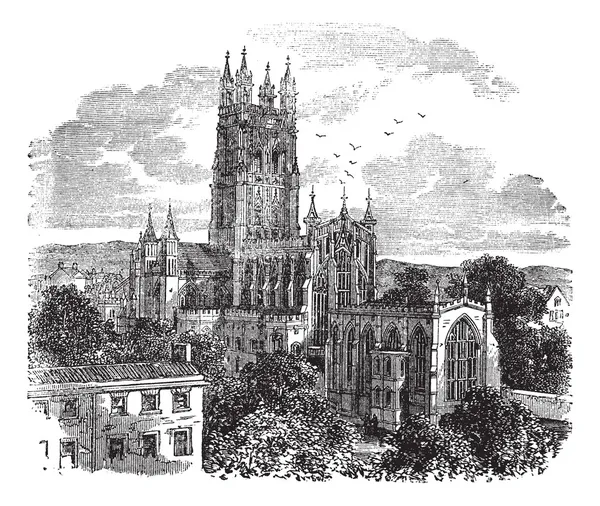 Gloucester katedral veya st peter katedral kilise ve — Stok Vektör