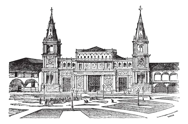 Catedral de Guayaquil ou Catedral de São Pedro, Equador — Vetor de Stock