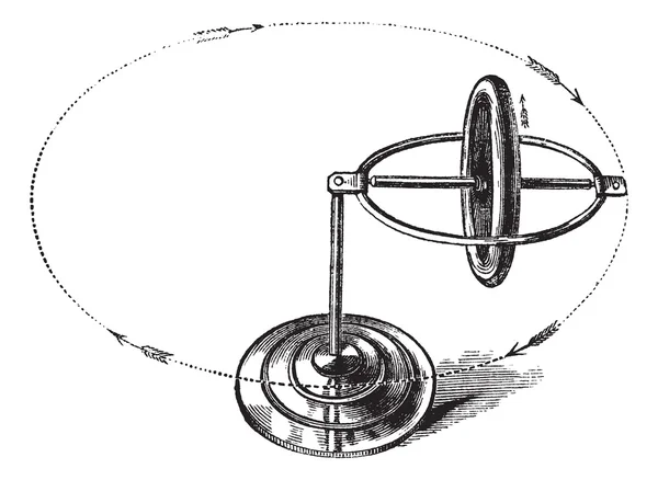 Gyroscope vintage engraving — Stock Vector