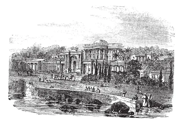 Résidence britannique ou résidence Koti à Hyderabad Inde vintage e — Image vectorielle