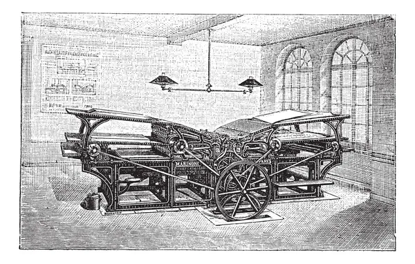 マリノーニ二重印刷機ビンテージ彫刻 — ストックベクタ
