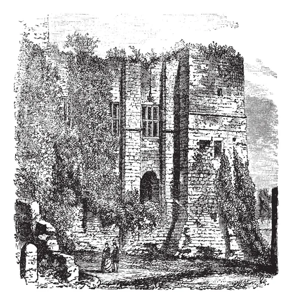 Cesar 's tower at Kenilworth Castle, Warwickshire, United Kingdom — стоковый вектор