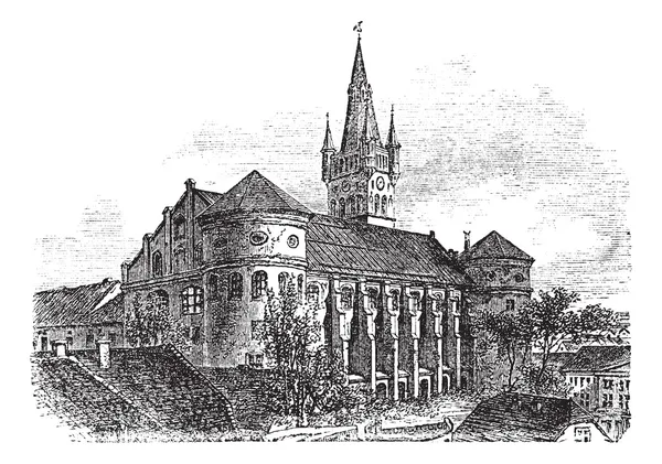 Grabado vintage de la catedral de Koenigsberg — Vector de stock