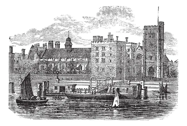 Pałac, Lambeth rocznika Grawerowanie Londyn — Wektor stockowy