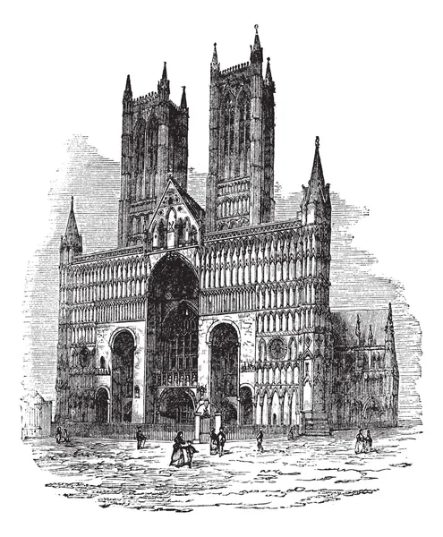 Catedral de Lincoln ou a Igreja Catedral da Virgem Santíssima — Vetor de Stock