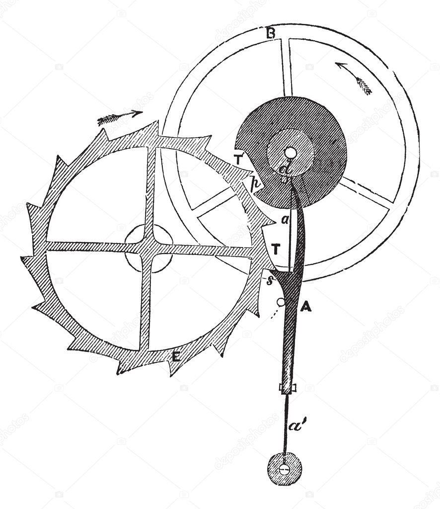Chronometer Escapement of Earnshaw vintage engraving