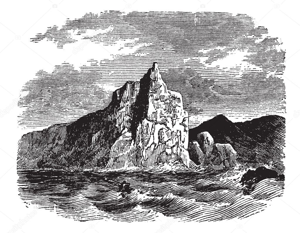 Cape Horn in Chile vintage engraving