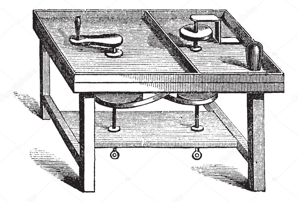 Lapidary Table vintage engraving