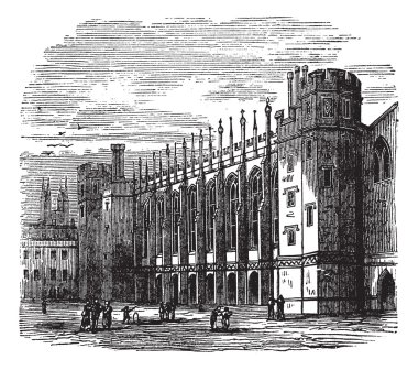 Christ's Hospital in England vintage engraving clipart
