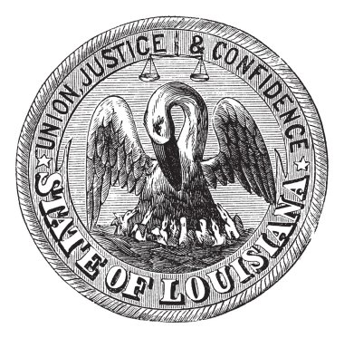 Great Seal of the State of Louisiana USA vintage engraving clipart