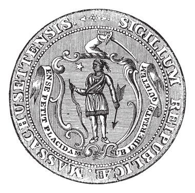 Great Seal of the Commonwealth of Massachusetts or the Seal of t clipart