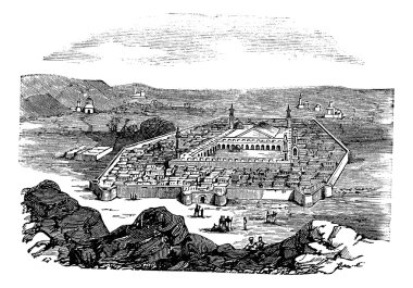 Medina, Saudi Arabia, vintage engraving clipart