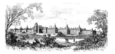 Morristown. insane asylum of the state of New Jersey, vintage en clipart