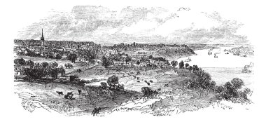 Natchez in Mississippi, USA, vintage engraved illustration clipart