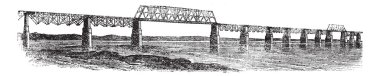 louisville, kentucky, ohio, ABD, vintage engra viyadük köprü