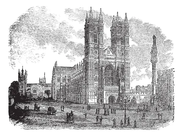 威斯敏斯特大教堂或伦敦 en 圣彼得学院教堂 — 图库矢量图片