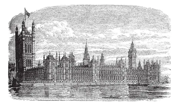 Palácio de Westminster ou Casas do Parlamento em Londres Inglaterra —  Vetores de Stock
