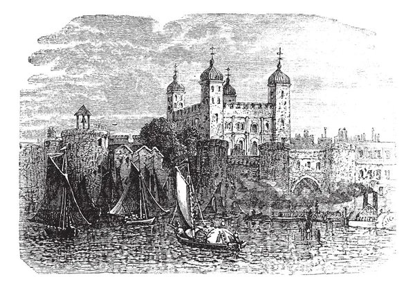 Torre de Londres o Palacio Real y Fortaleza de Su Majestad en Lo — Vector de stock