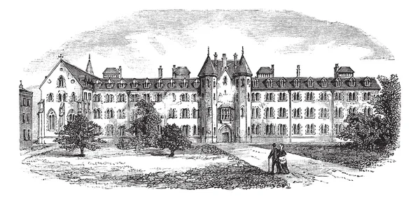 St Patrick 's College or Maynooth College in Ireland vintage engr — стоковый вектор