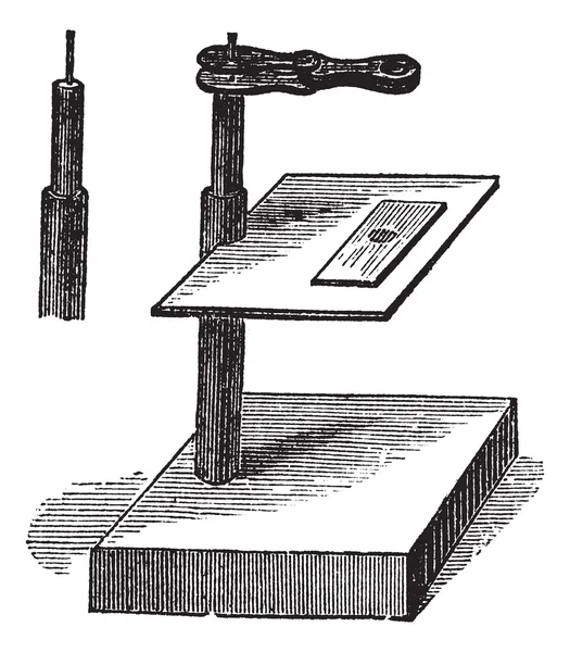 Microscopio simple, grabado vintage . — Vector de stock