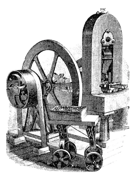 Machine à frapper, gravure vintage — Image vectorielle