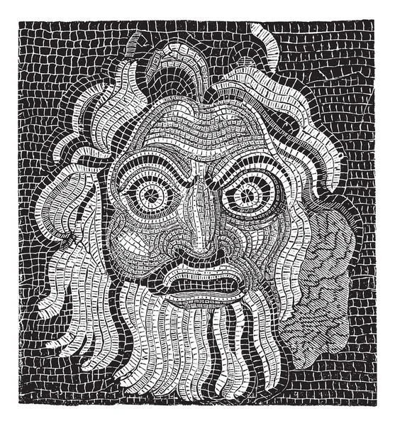 Mosaico (baños de Agripa) grabado vintage . — Vector de stock