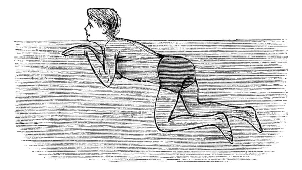 Brasse, Quatrième position, illustration gravée vintage — Image vectorielle