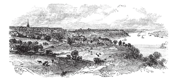 Natchez in Mississippi, USA, illustrazione incisa d'epoca — Vettoriale Stock