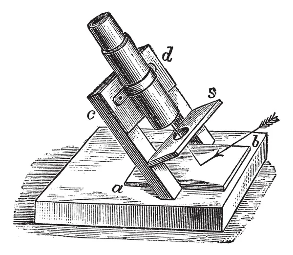 Polariscope, vintage engraving — Stock Vector