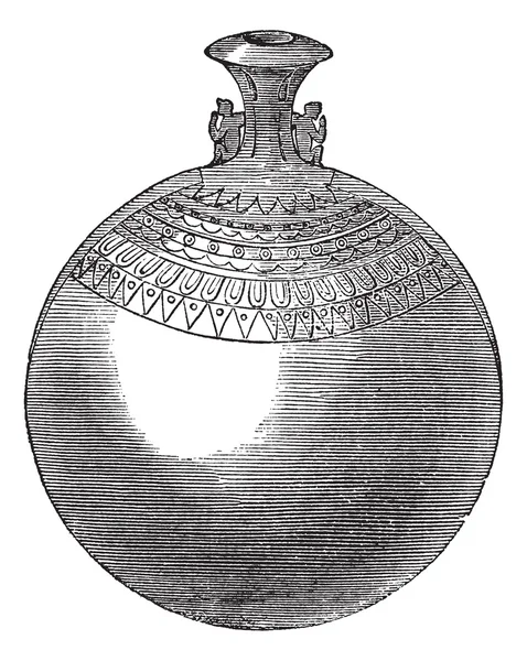 Gravure vintage aryballos égyptienne — Image vectorielle