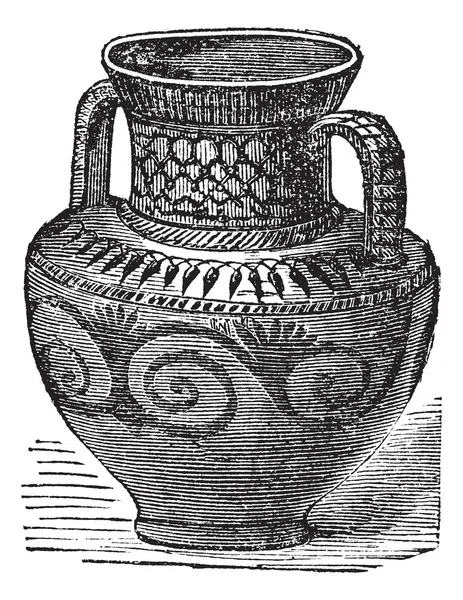 Phönizier Vase Vintage Gravur — Stockvektor