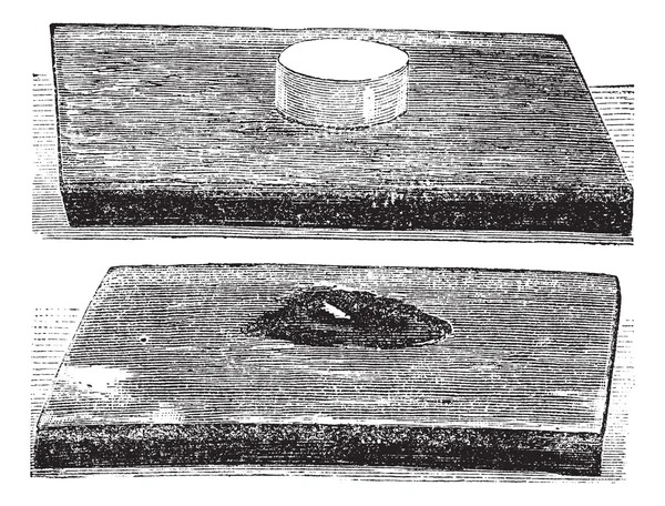 Вплив, спричинений вибухом вогнепальної бавовняної старовинної гравюри — стоковий вектор